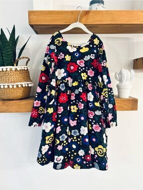 Hanna Andersson Floral Long Sleeve Cotton Dress